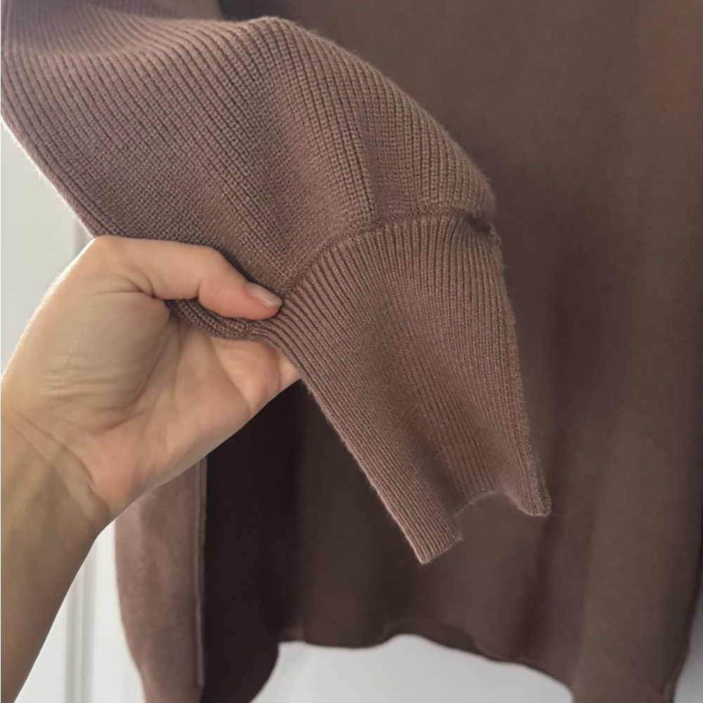 Oversize Thick Comfy Cozy Brown Ribbed Zip-Up Pullover Sweater - Picture 3 of 9